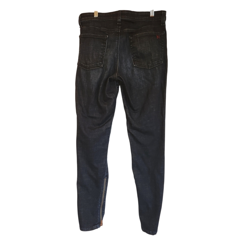 David Kahn Los Angeles Dark Wash Nikki Ankle Zip Jeans Size 30 Mid-Rise Skinny - Picture 2 of 14